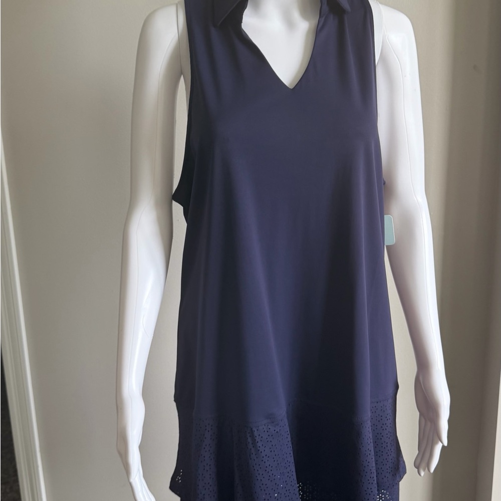 NWT Aryeh Navy Sleeveless Midi Dress